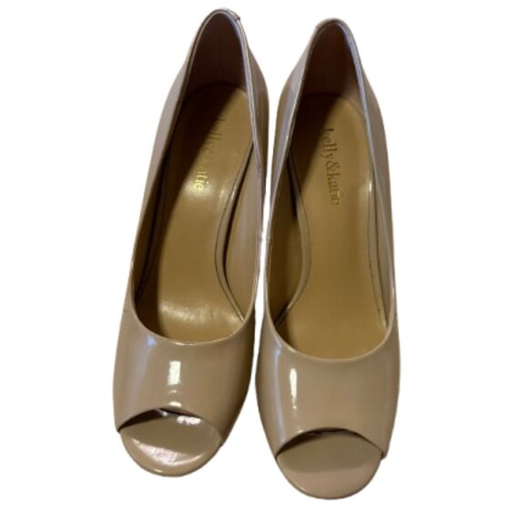 Kelly & Katie Tan Patent Peep Toe Heel - 8.5 - Picture 2 of 5